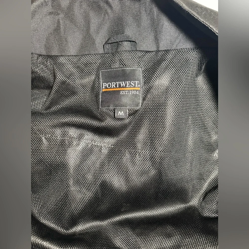 Portwest S555 Outcoach Waterproof PU Jacket with Stormflap and Packaway Hood Med